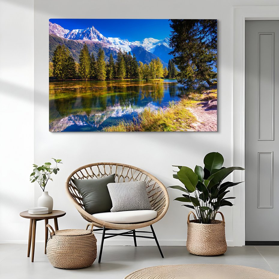 Obraz na płótnie - góry, jezioro, las