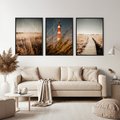 Zestaw obrazy w ramie, plakaty - przyroda, krajobraz, wydma - rama czarna