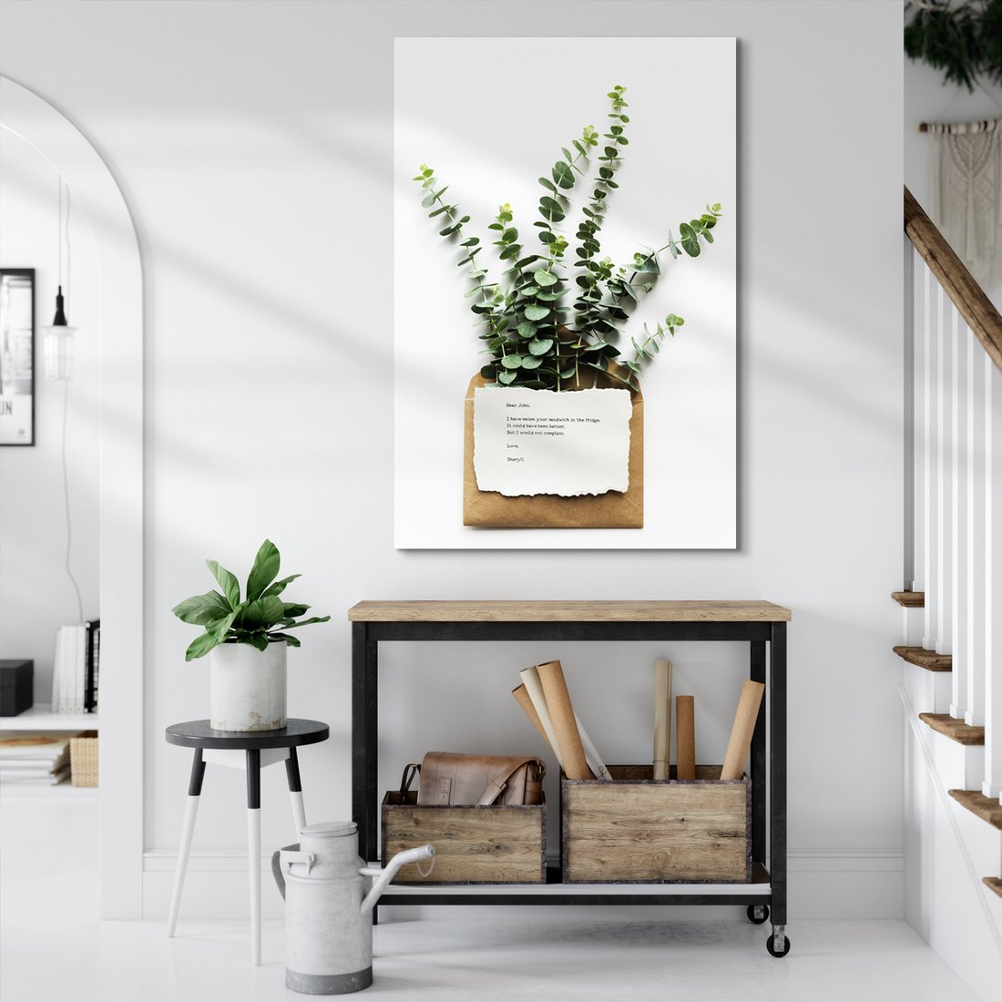 Obraz na płótnie - liście, roślina, koperta