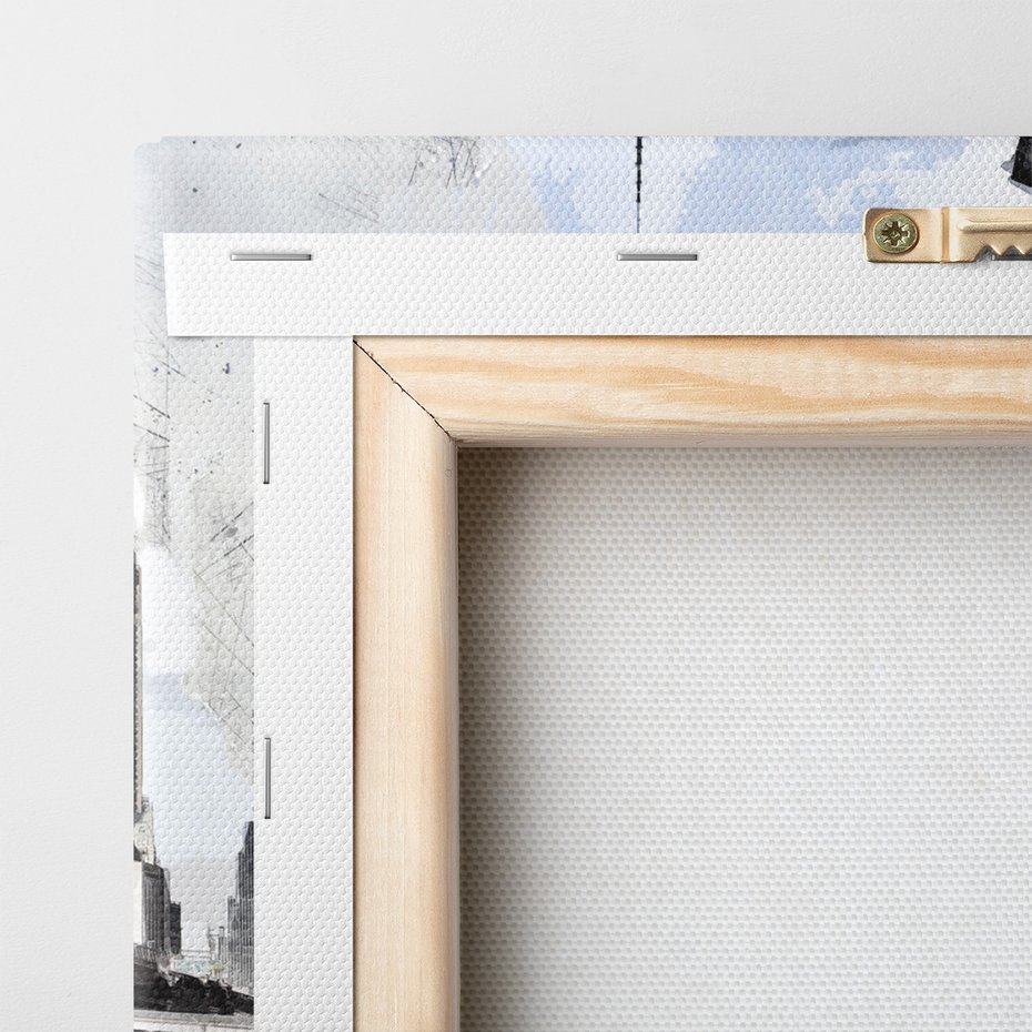 Obraz na płótnie - most, miasto, budynki