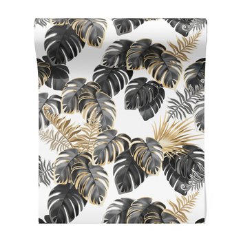Tapeta - liście, monstera, ornamenty