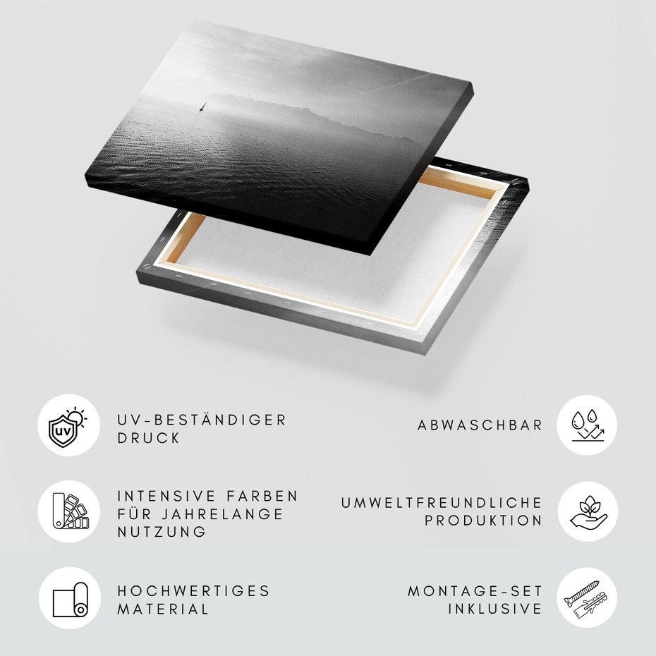 Obraz na płótnie - jezioro, góry, łódka