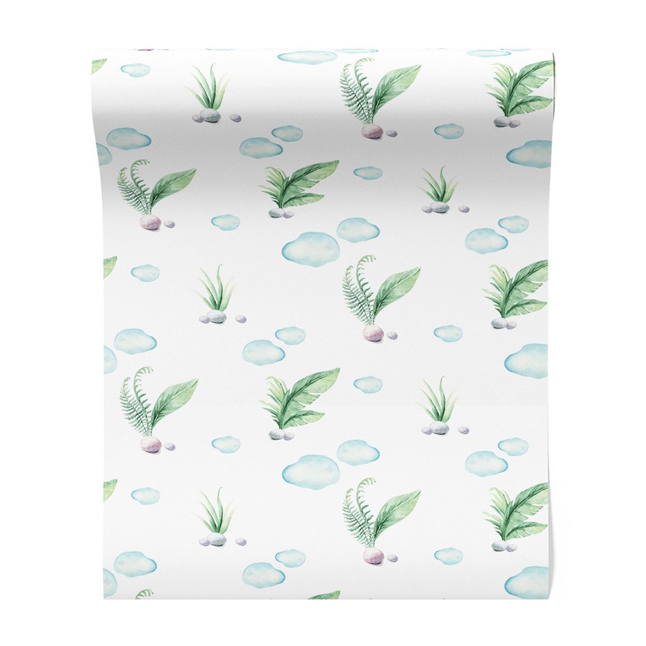 Tapeta - liście, chmury, kamienie