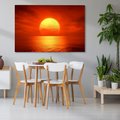 Obraz na płótnie - zachód słońca, morze, niebo