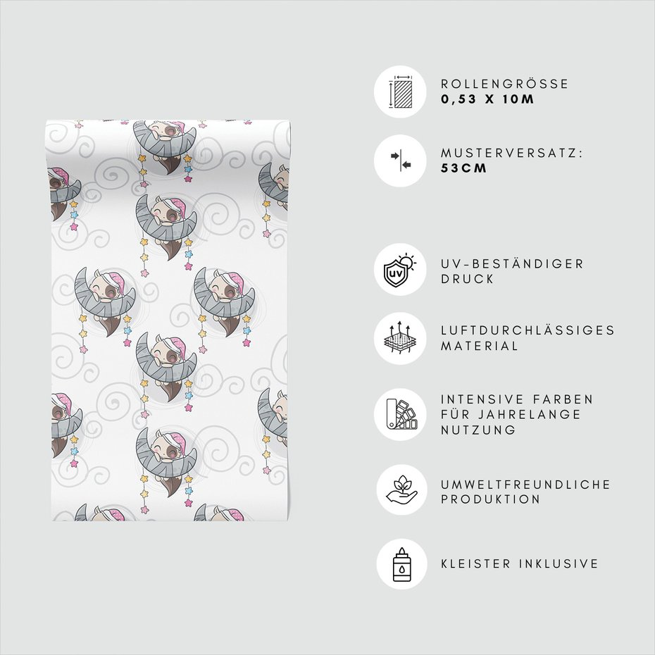 Tapeta - dziecięca, sen, księżyc