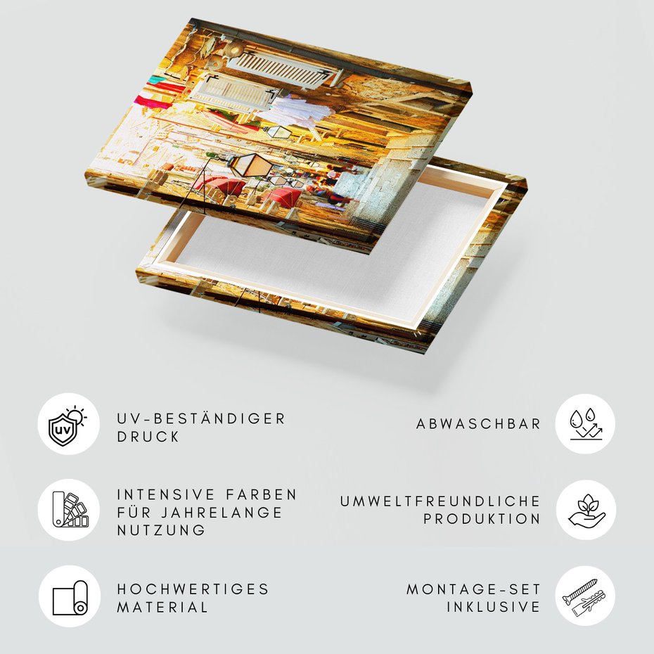 Obraz na płótnie - uliczka, schody, miasto