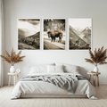 Zestaw obrazy w ramie, plakaty - krajobraz, zwierzę, góry - rama biała