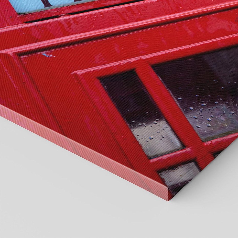 Obraz na płótnie - budka telefoniczna, czerwona, miasto