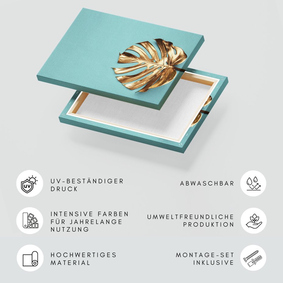 Obraz na płótnie - liść, złoto, abstrakcja