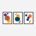 Zestaw obrazy w ramie, plakaty - abstrakcja, grafika, nowoczesne - rama czarna