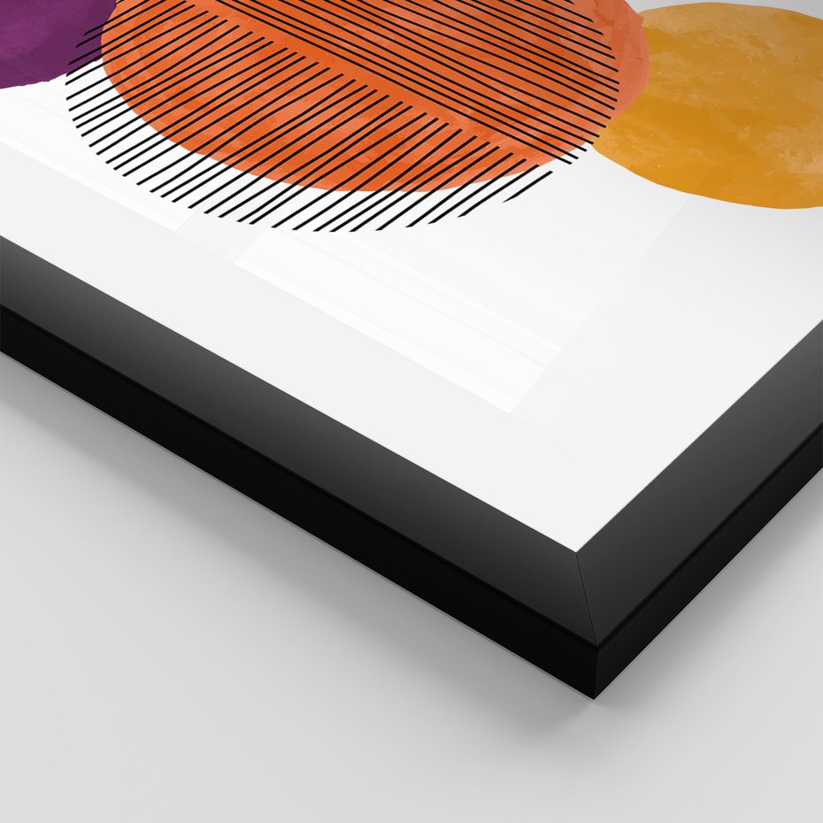 Zestaw obrazy w ramie, plakaty - abstrakcja, grafika, nowoczesne - rama czarna