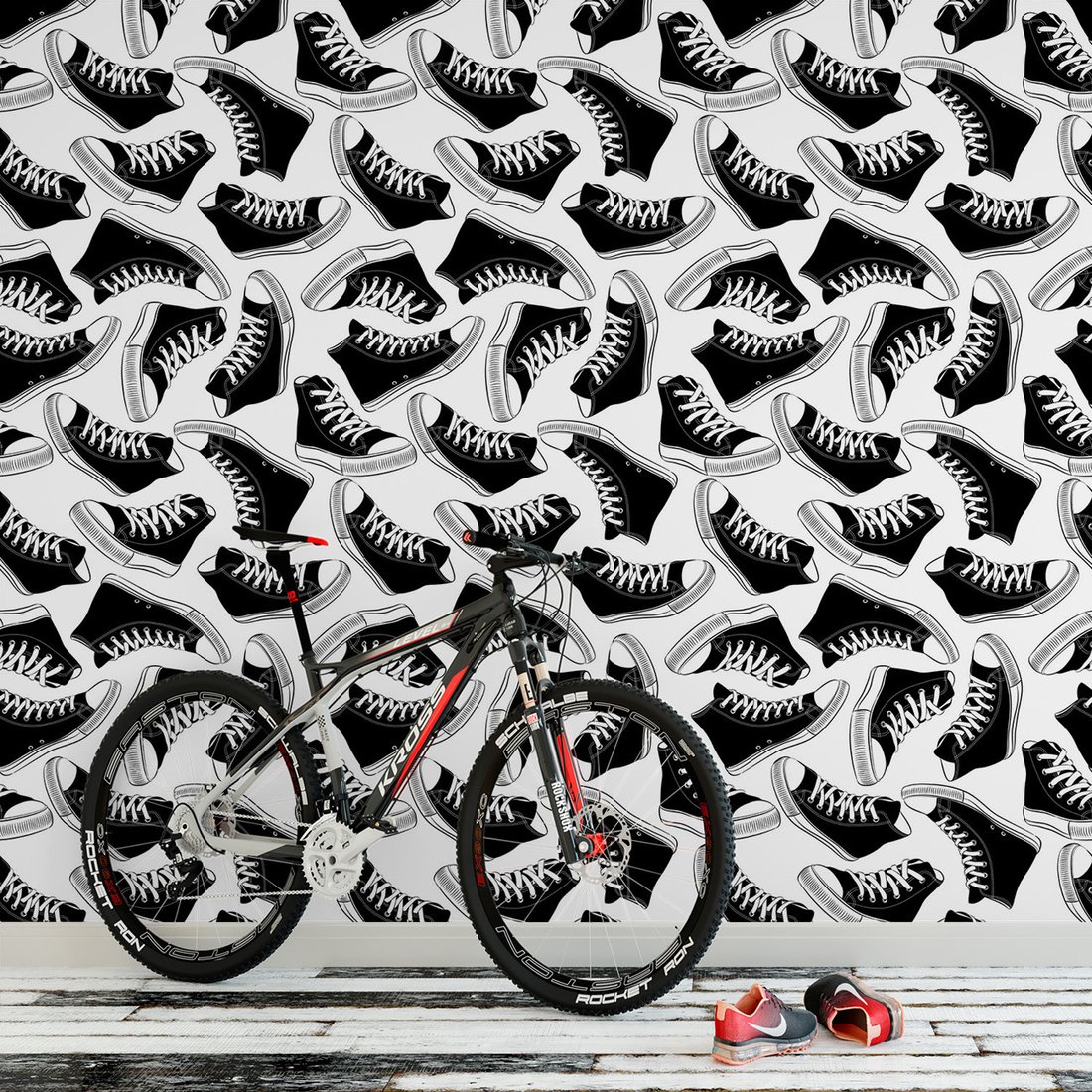 Tapeta - obuwie, buty, sznurówki