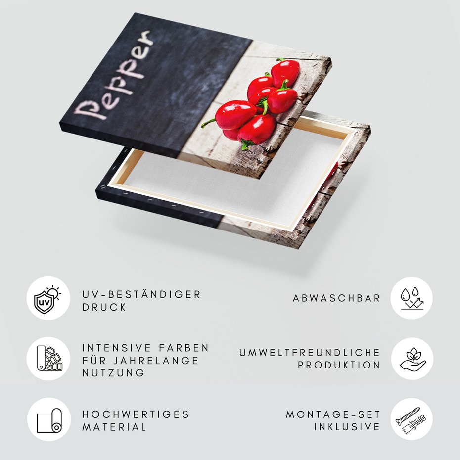 Obraz na płótnie - papryka, jedzenie, czerwony