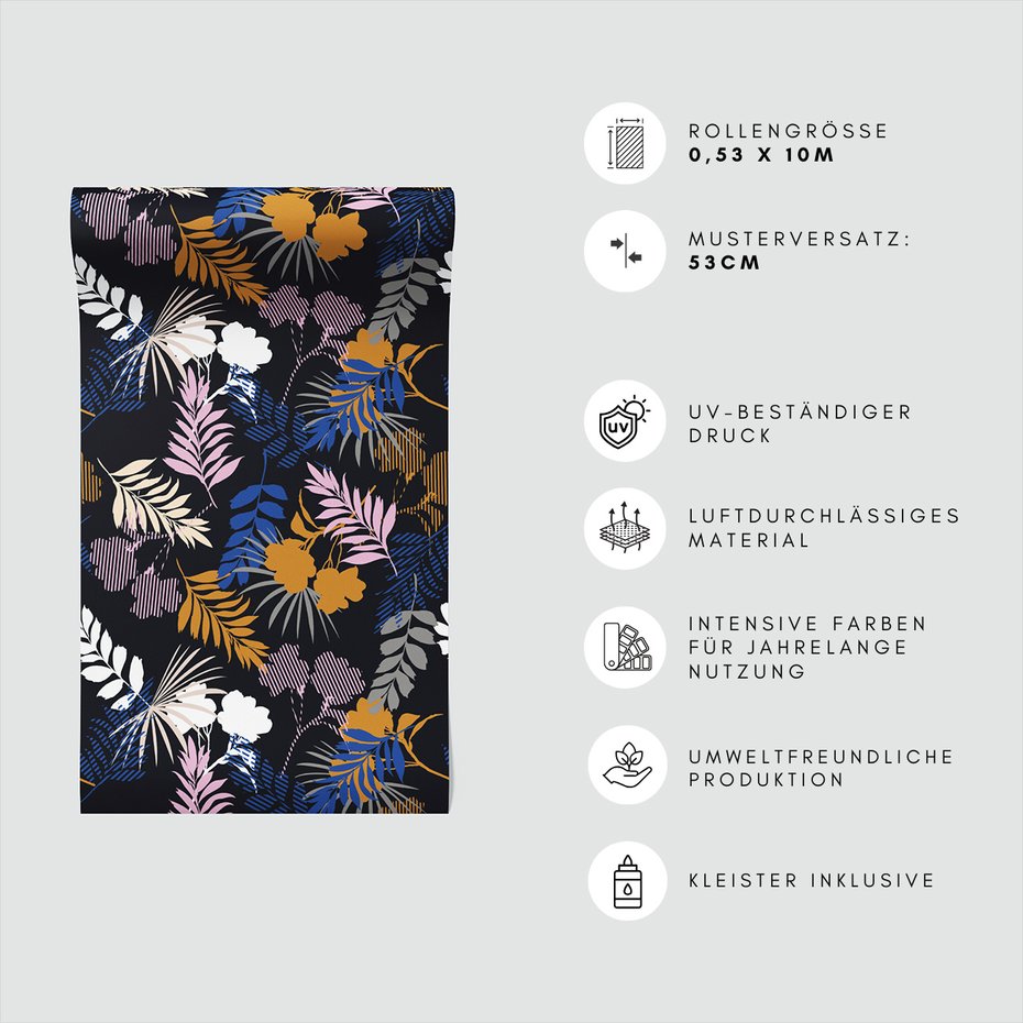 Tapeta - liście, kwiaty, tło