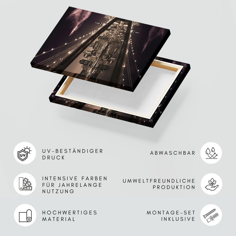 Obraz na płótnie - most, miasto, noc