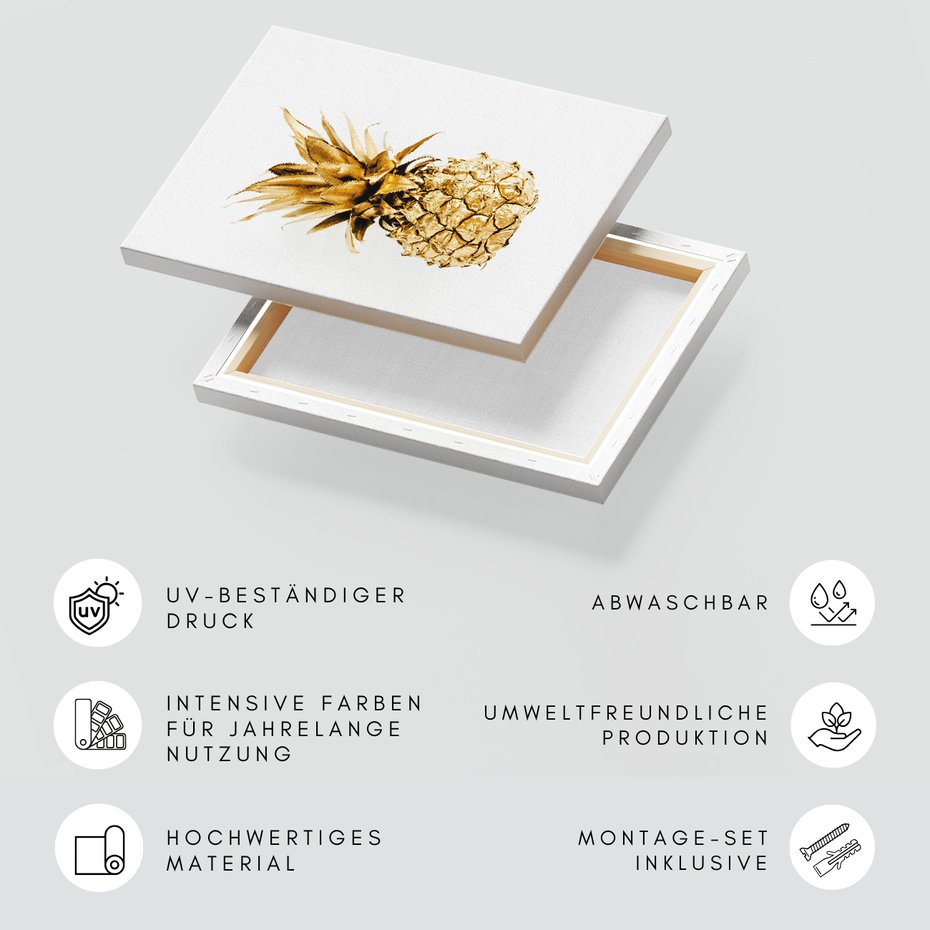 Obraz na płótnie - ananas, złoty, owoc