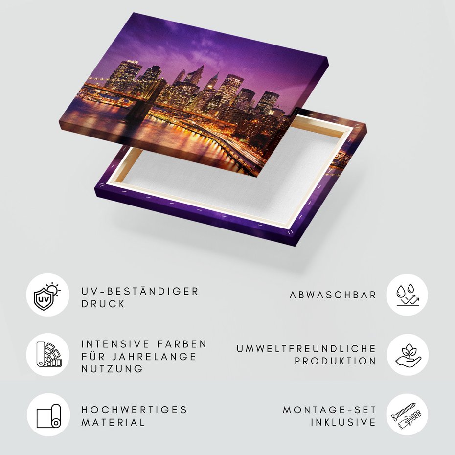 Obraz na płótnie - miasto, most, noc