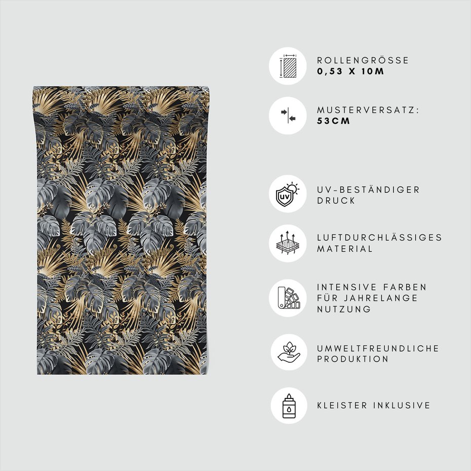 Tapeta - liście, tropiki, ornament