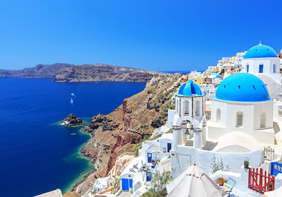 Fototapeta - Santorini, Grecja, morze