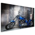Obraz na płótnie - motocykl, chopper, niebieski