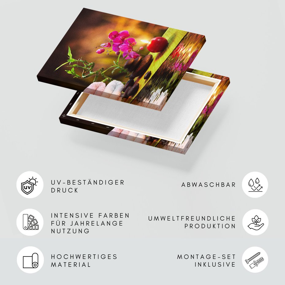 Obraz na płótnie - spa, relaks, kwiaty