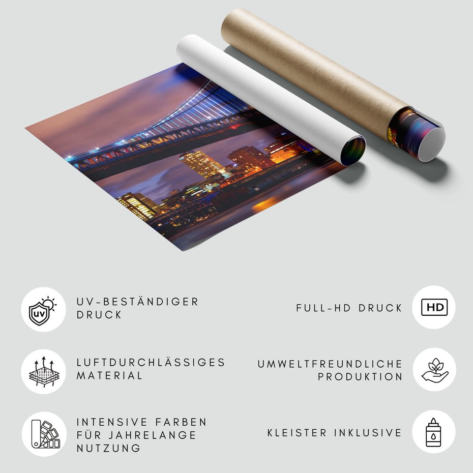 Fototapeta - miasto, most, noc