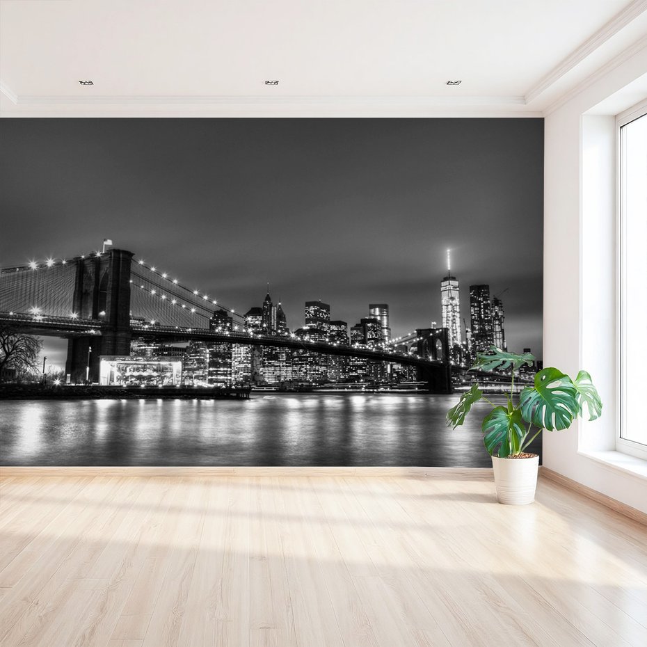 Fototapeta - miasto, most, noc