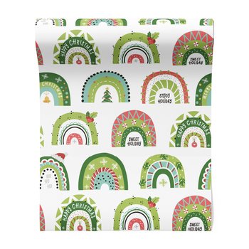 Tapeta - dziecięca, tęcza, święta, choinka