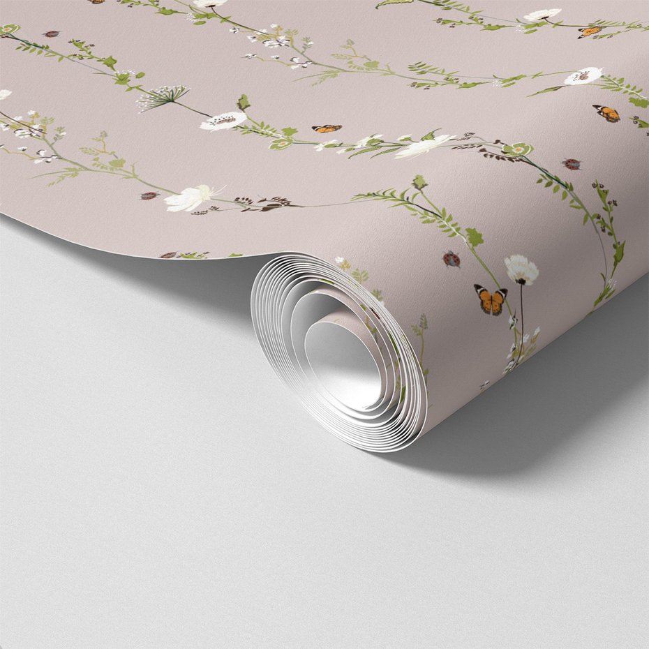 Tapeta - kwiaty, motyle, rośliny