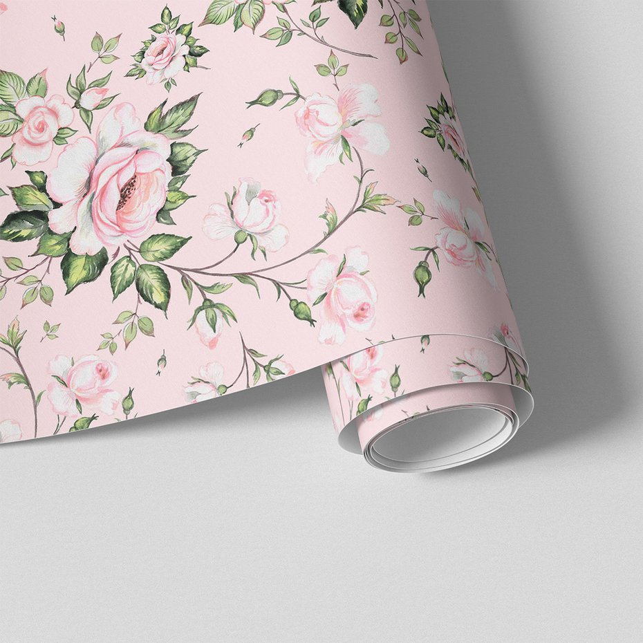 Tapeta - róże, liście, pąki