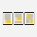 Zestaw obrazy w ramie, plakaty - linie, geometryczny, abstrakcja - rama czarna