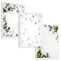 Zestaw obrazy w ramie, plakaty - kwiaty, liście, eukaliptus - rama biała