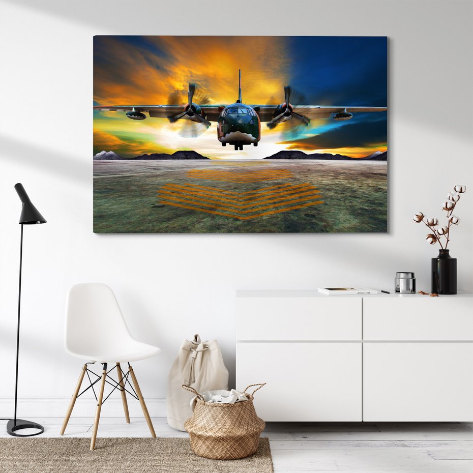 Obraz na płótnie - samolot, lotnisko, niebo