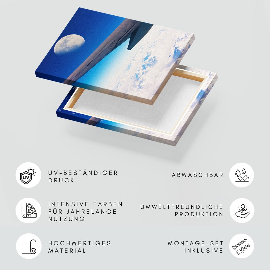 Obraz na płótnie - samolot, niebo, księżyc