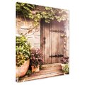Obraz na płótnie - drzwi, kwiaty, rośliny