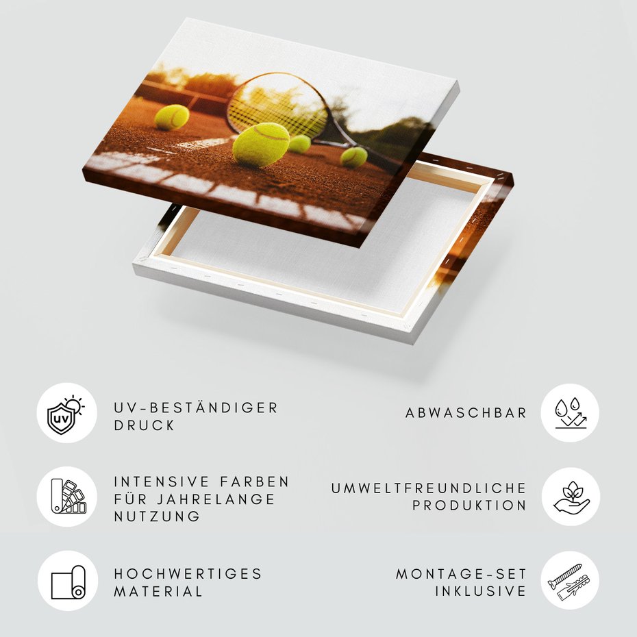 Obraz na płótnie - tenis, piłka, kort