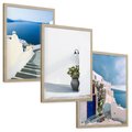 Zestaw obrazy w ramie, plakaty - Santorini, architektura, morze - rama drewno