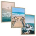 Zestaw obrazy w ramie, plakaty - plaża, morze, woda - rama drewno