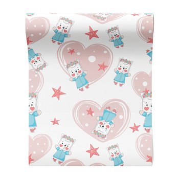 Tapeta - dziecięca, kot, serce