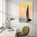 Obraz na płótnie - żaglówka, morze, ptaki
