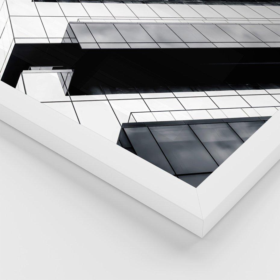 Zestaw obrazy w ramie, plakaty - architektura, budynki, miasto - rama biała