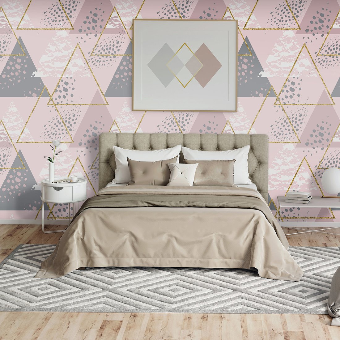 Tapeta - trójkąty, geometria, tło