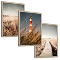 Zestaw obrazy w ramie, plakaty - przyroda, krajobraz, wydma - rama drewno