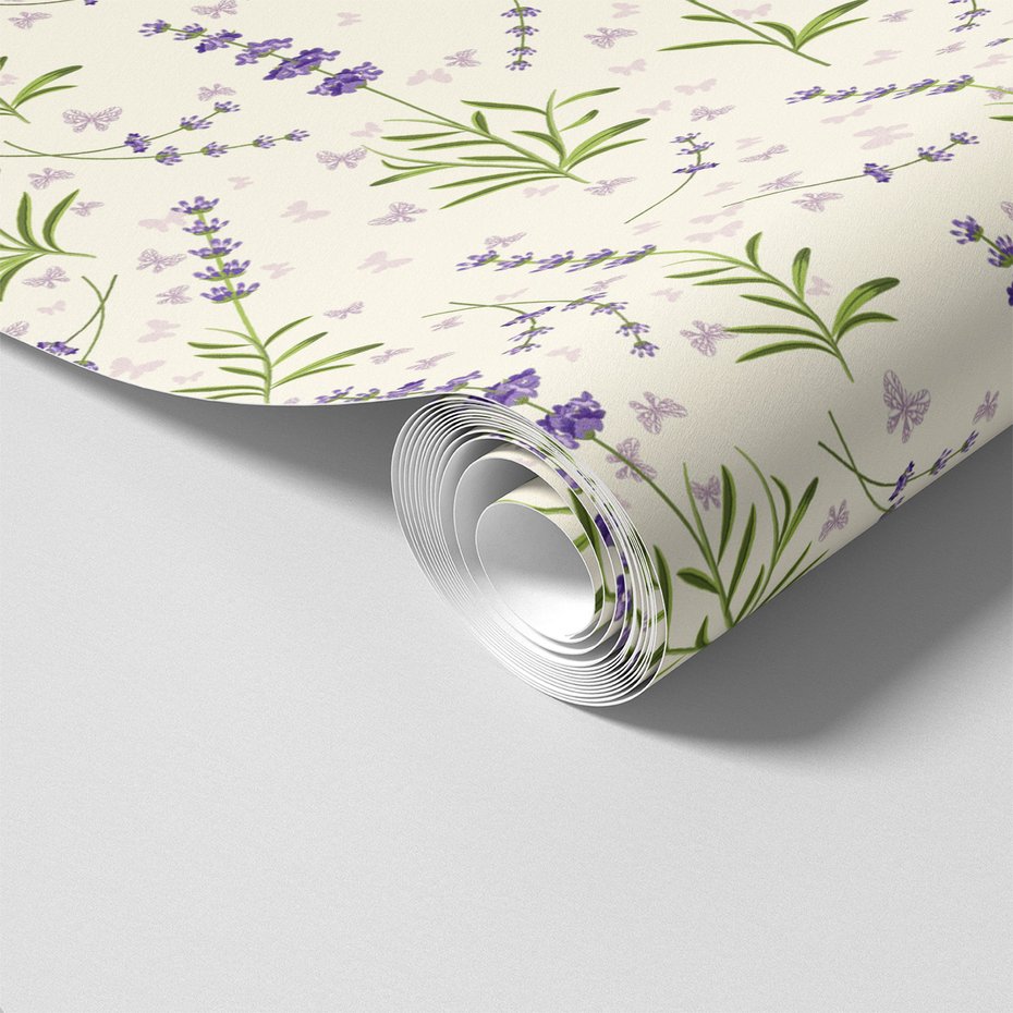 Tapeta - kwiaty, liście, motyle