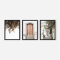 Zestaw obrazy w ramie, plakaty - drzwi, kwiaty, budynki - rama czarna
