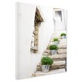 Obraz na płótnie - schody, kwiaty, doniczki