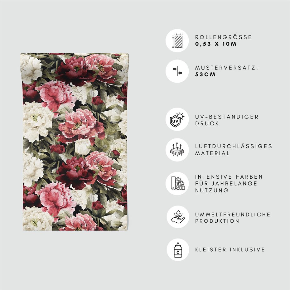 Tapeta - kwiaty, piwonie, bukiet