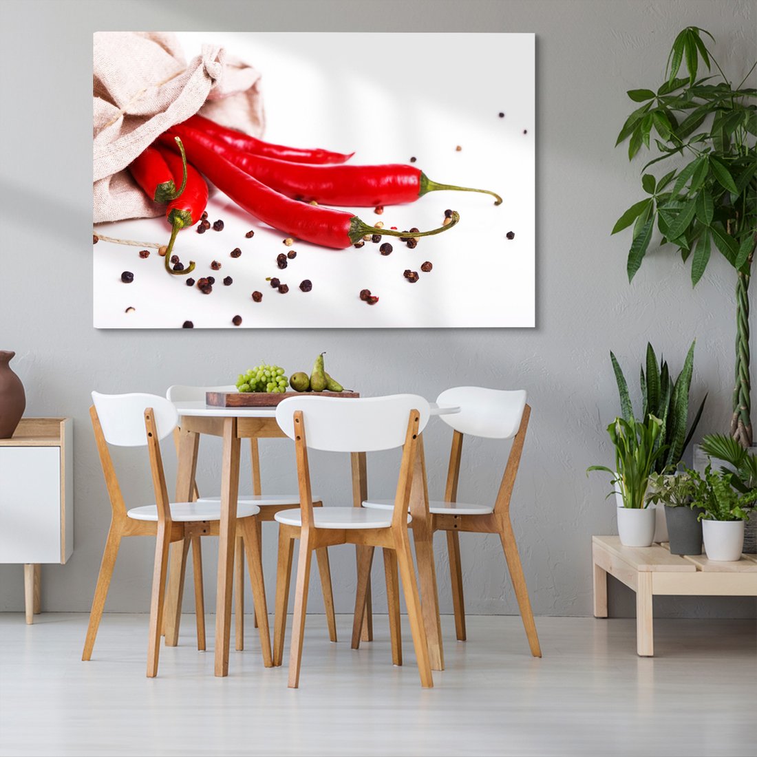 Obraz na płótnie - papryka, przyprawy, worek