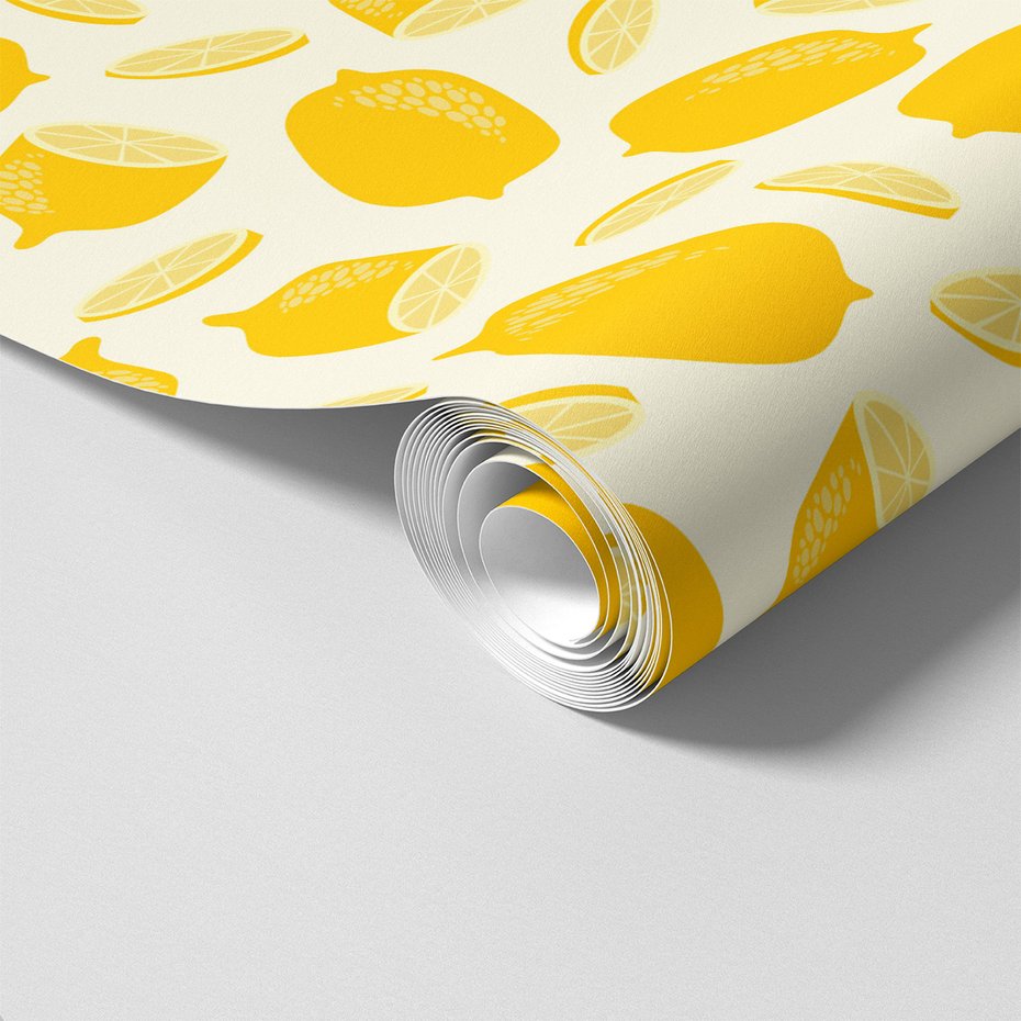 Tapeta - cytryny, owoce, plasterki