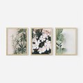 Zestaw obrazy w ramie, plakaty - rośliny, kwiaty, liście - rama drewno